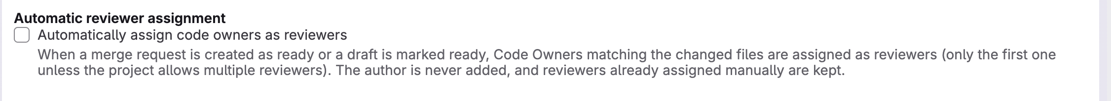 Setting “Automatically assign code owners as reviewers”